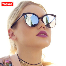 Yoovos óculos de sol luxuoso feminino, estilo olho de gato, clássico, vintage, retrô, uv400 2021 2024 - compre barato