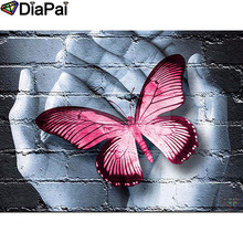 DIAPAI 5D DIY Алмазная картина 100% полная квадратная/круглая дрель "Бабочка" Алмазная вышивка крестиком 3D декор A21637 2024 - купить недорого