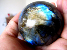 Esfera de cristal de cuarzo labradorita Narural, bola curativa, 63mm, 427g 2024 - compra barato