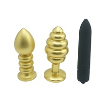 New hot golden 12 jewelry color small huge metal anal beads butt plug dildo egg Vibrator set adult sex toys for men women 2024 - buy cheap