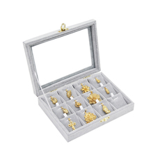 Free Shipping 12 Slots Gray color Jewelry display casket / Jewelry organizer earrings ring box /case for Jewlery gift box 2024 - buy cheap