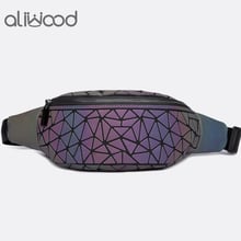 aliwood Brand Women Chest Bags Quilted Luminous Geometry Laser Waist bag Trendy Colorful Fanny Packs Sequin Female Crossbody Bag 2024 - buy cheap