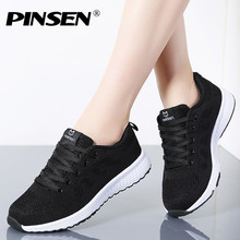 Pinsen tênis feminino respirável de alta qualidade, sapatos baixos, com cadarço, preto 2024 - compre barato