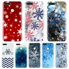 Soft Phone Case Silicone For Huawei Y5 Y6 Y7 Prime 2017 2018 Y9 2019 Red Snowflake Snow Back Cover For Huawei Y3 Y5 Y6 II Y7 Pro 2024 - buy cheap