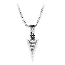 Hiphop Punk Rock 1PC Men's Alloy Arrow Necklaces Pendant Necklace Long Chain Fashion Jewelry 2024 - buy cheap
