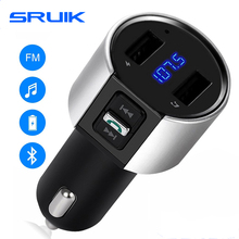 SRUIK Fm Transmitter Bluetooth Car Mp3 Player Dual USB Wireless Handsfree Texture Radio Transmitter 3.4A Charger Car Modulator 2024 - buy cheap