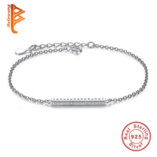 Pulseira original de prata esterlina 925 com pingente europeu contas de cristal austríaco braceletes para mulheres joias de casamento autênticas ys1013 2024 - compre barato