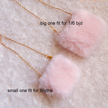 Bolso de hombro de felpa rosa para muñeca Blyth, Pullip, Barbies, Licca 1/6 BJD, accesorios, 1 paquete 2024 - compra barato