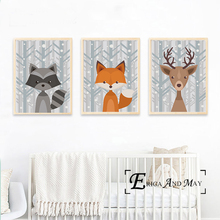 Bear Fox Deer Nursery Animals Wall Art Canvas Painting Poster For Home Decor Posters And Prints Unframed Decorative Pictures 2024 - buy cheap