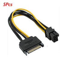 5Pcs SATA Power Cable 15 Pin To 6 Pin PCI EXPRESS PCI-E Sata  Cable Cord  SATA-6pin Power Cable A30 2024 - buy cheap