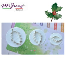 3 unids/set de Navidad de plástico de la flor de hoja molde de pétalos para pastel émbolo Cookie Fondant Cutter para hornear DIY herramientas de Decoración de Pastel ZN544 2024 - compra barato