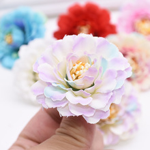 10/peças 5cm flor de peônia de seda de alta qualidade, cabeça de flor de rosa artificial, decoração de casamento, faça você mesmo, guirlanda de flor artesanal 2024 - compre barato