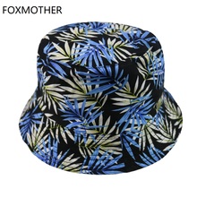 Foxmom chapéu de pescador, novo chapéu para praia feminino de verão, sol, azul, verde, folhas, pescador, chapéu balde, uso ao ar livre 2024 - compre barato