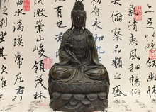 12 China Buddhism Classic Pure Bronze lotus flower Kwan-yin Boddhisattva Statue 2024 - buy cheap