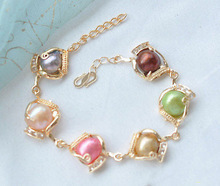 Brazalete de perlas de agua dulce para mujer y hombre, pulsera de cuarzo, multicolor, barroco, 12mm 2024 - compra barato