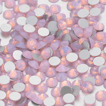 Pink Opal SS3-SS30 1440pcs/Lot Non-Hotfix Glass Rhinestone Flatback Crystal Round Glue On Rhinestones 3D DIY Nail Art Decoration 2024 - buy cheap
