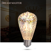 DREAM MASTERLed Light Bulb 3D Decoration Bulb 110V 220V ST64 G95 G80 G125 A60 E27 Holiday Lights Novelty Christmas Lamp Lamparas 2024 - buy cheap