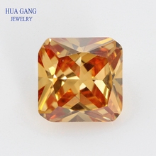 3x3~20x20mm 5A Color Champagne Square Octangle Shape Princess Cut CZ Stone Synthetic Gems Cubic Zirconia 2024 - buy cheap