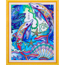 Special shape diamond painting, animal dolphin, partially pasted，5D round crystal diamond mosaic 2024 - buy cheap