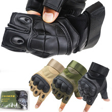 Мужские Военные Тактические перчатки на полпальца с твердыми костяшками, армейские боевые перчатки для охоты, стрельбы, страйкбола, пейнтбола, полиции, без пальцев 2024 - купить недорого