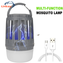 Lâmpada usb anti-mosquito recarregável, poupança de energia, luz led repelente de choque elétrica, mata insetos 2024 - compre barato