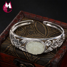 Bracelet Bangle 100% 925 Sterling Silver Women Bracelet piedras naturales Jewelry B02 2024 - buy cheap
