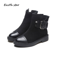 botas mujer New Ankle Shoes Women Fashion Martin Boots Lady Real Leather chaussure Autumn Female footware Black zapatos de mujer 2024 - buy cheap