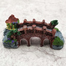 Ponte ornamental de paisagismo de tanque de peixes, ponte ornamental, rockery, decoração de aquário de resina, 1 peça 2024 - compre barato