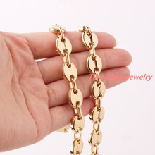 7"-40" 11mm Wholesale 316L Stainless Steel Gold Coffee Beans Chain Mens Womens Necklace Or Bracelet Good Gift 2024 - buy cheap