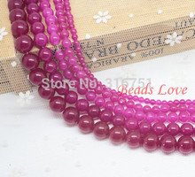 Hot Sale 4,6,8,10,12mm Fuchsia Jades Round Loose Stone Beads Aaa+ 15.5"/strand Pick Size Free Shipping(f00017) Aa 2024 - buy cheap