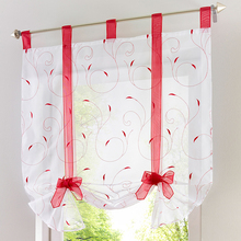 Urijk Roman Shade European Embroidery Style Tie Up Window Curtain Kitchen Curtain Voile Sheer Tab Top Window Curtains Cortinas 2024 - buy cheap