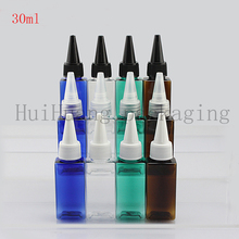 50pcs 30ml Mini Empty Liquid Plastic Container With Pointed Mouth Cap,Lotion square Bottles With Screw Cap,Cosmetic Packaging 2024 - buy cheap