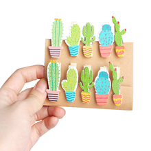 10 pack/lote creativos Cactus de madera Clip de cuerda de cáñamo de broches para tarjetas decoración de fiesta colgado ganchos para fotos 2024 - compra barato