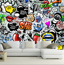 Murais grandes personalizados 3d, lindos tipos de papel grafite adorável de parede, papel de parede da sala de estar, sofá, tv, papel de parede do quarto 2024 - compre barato