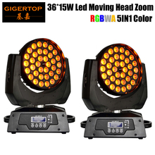High Quality 2pcs/lot 36x15W LED Moving Head Zoom with 5in1 RGBW Amber Color 18 DMX channels LED Stage Lighting Theater Light 2024 - buy cheap