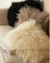 Free Shipping CX-D-62 Custom Made Mongolia Lamb Fur Cushion Cover 2024 - buy cheap