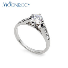 MOONROCY Free Shipping Fashion Crystal Rings Wholesale Zirconia Jewelry wholesale Zirconia Stone  Wedding Ring gift for women 2024 - buy cheap