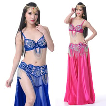 Belly Dance Costume 34c/75c 3pcs Bra&Belt&Skirt Sexy Dancing women dance clothes Set bellydance wear 6 color for selection 863# 2024 - buy cheap