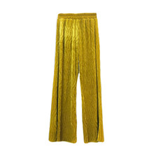 Gowyimmes Big Size Women Gold Velvet Pants Western Casual Wide Leg Pant Autumn Lady Long Pleated Trousers High Waist Pants PD138 2024 - buy cheap