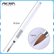 ANGNYA 1pc Nail Art Brush 13mm Nail Painted Pen 6# Metal Rod Flower Carved Brush Pen UV Gel Manicure Polish Nails Brush Tools 2024 - buy cheap