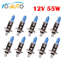 10pcs H1 55W 12V Halogen Bulbs Car Headlight Super Bright White Car Lights 12V Auto Lamp 5000K 2024 - buy cheap