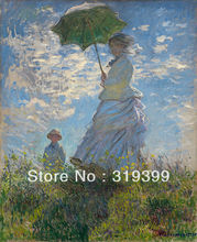 Pintura al óleo hecha a mano de 100%, reproducción sobre lienzo de lino con calidad de museo, Mujer con sombrilla de Claude Monet 2024 - compra barato