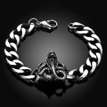 2018 Men Bracelets & Bangles 316L Stainless Steel Rock Boa constrictor Wrist Bracelets For Men Boys Band Hand Chain Jewelry Gift 2024 - buy cheap