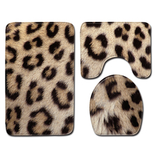 Nordic Leopard Pattern Bathroom Shower Bath Mat Toilet Lid Cover Bathroom Carpet Rugs Home Decoration Animal Bathroom Mat Set 2024 - buy cheap