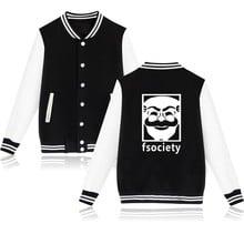 MR ROBOT printed fashion sport pocket button Baseball Jacket men women Sweatshirts coats casual long sleeve hoodies Jackets tops 2024 - buy cheap