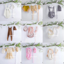 Dvotinst acessórios para estúdio de fotografia bebês meninas, conjunto de roupas de malha em crochê vestido de estúdio, acessórios para sessão 2024 - compre barato