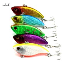 INFOF  50pcs The new design Painting Fishing lure 5.5cm/2.16in 9.1g/0.35oz Vib Bait 5 color Crankbait Fishing Tackle 2024 - buy cheap