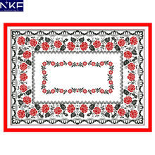 NKF-mantel de punto de cruz con estampado de rosas, Kit de punto de cruz artesanal, bordado, costura para decoración de Navidad 2024 - compra barato