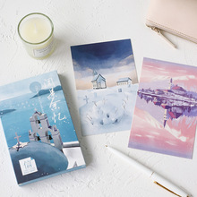 Set de 30 unids/set de postales de recuerdo de paisaje creativo, tarjeta de felicitación, tarjeta de mensaje, regalo de Navidad y Año Nuevo 2024 - compra barato