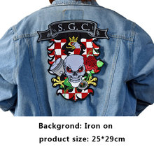 SGC Cute Rose Skull  Patch Sewing On Embroidered Patch for Jacket Clothes Vest DIY Apparel Accessories Sewing Applique 2024 - buy cheap